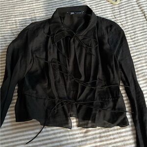 Zara Sheer Tie Top
